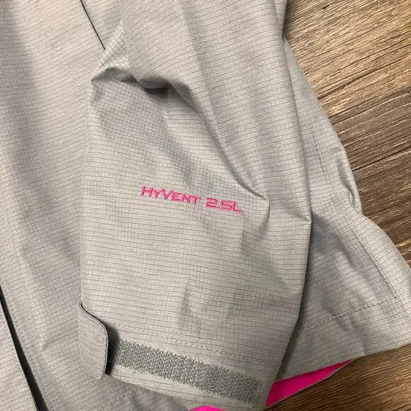 The North Face HyVent 2.5L Hooded Rain Windbreaker Jacket Gray Pink Women’s S - Picture 12 of 12